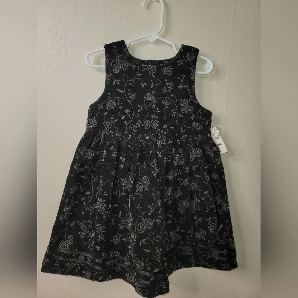 Charming Black Floral Kids Dress